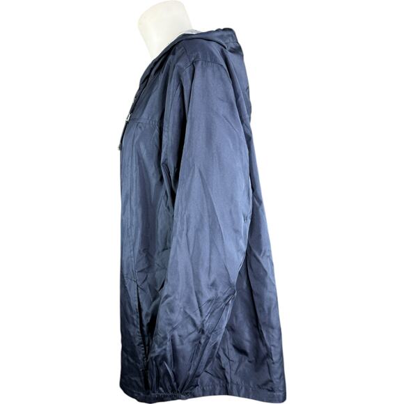 Susan Graver Water Resistant Windbreaker with Dot Lining Classic Navy 1X - Picture 12 of 13